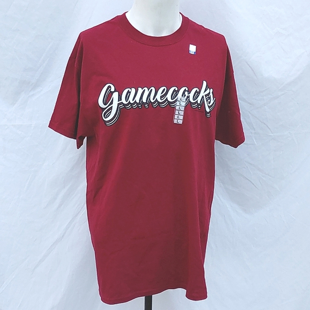 NWT Men's USC Gamecocks t-shirt, garnet, white & black lettering, sz L